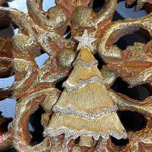 Vintage Christmas tree with garlands star on top teeny crystal wrapped around